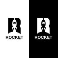 r rocket logo design vector