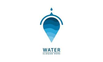 waves raindrops springs blue logo icon vector