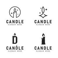 Candle Light Flame Logo Design Illustration vector