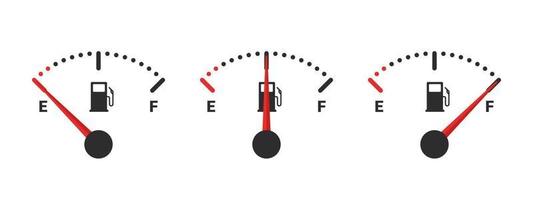 Fuel gauge icons. Gasoline indicator. Fuel indicator concept. Vector illustration