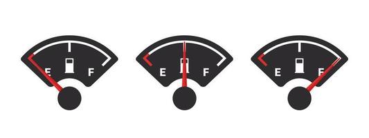 Fuel gauge scale and fuel meter. Gasoline indicator. Fuel indicator concept. Vector illustration