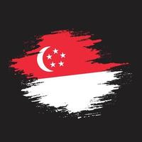 Brush effect Singapore grunge texture flag vector