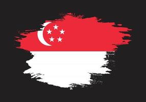 Stain brush stroke Singapore flag vector