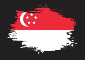 Thick brush stroke Singapore flag vector