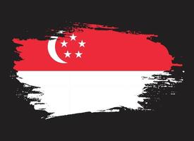 Abstract brush stroke Singapore flag vector image