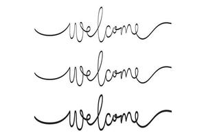 Hand drawn welcome composition isolated on background. welcome typography vector. handwritten calligraphic inscription. welcome text in lettering style illustration vector