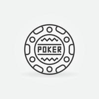 Poker Chip vector Gambling concept outline icon or sign