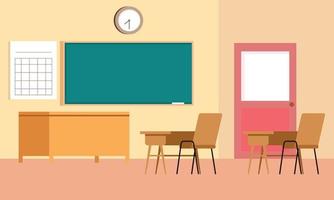 Classroom interior, empty school classroom. School Education background vector