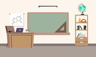 Classroom interior, empty school classroom. School Education background vector