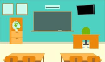 Classroom interior, empty school classroom. School Education background vector