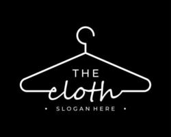 Clothing Hanger Clothes Fashion Wardrobe Store Black Elegant Handwriting Font Vector Logo Design