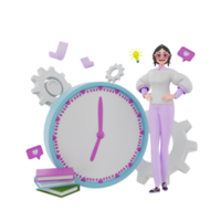 3d render Time Management illustration png