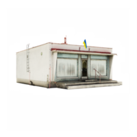 old groceteria shop building model isolated png