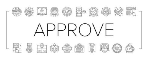 Quality Approve Mark And Medal Icons Set Vector