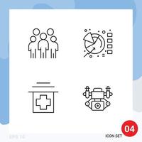 4 Creative Icons Modern Signs and Symbols of group healthcare people graph medical Editable Vector Design Elements