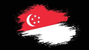 New hand paint brush Singapore flag vector