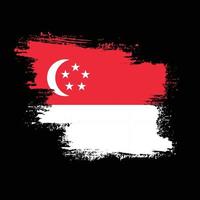 Singapore brush grunge flag vector