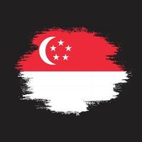 Faded grungy style Singapore flag vector