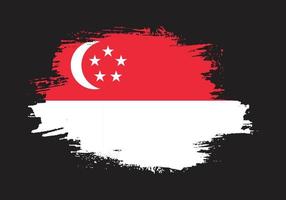 Faded distressed Singapore flag vector