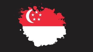 Brush stroke Singapore flag vector