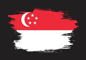 Professional abstract grunge Singapore flag vector