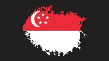 Singapore brush stroke flag vector