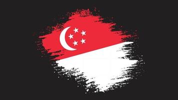 Brush stroke Singapore flag vector