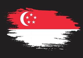 Ink splashes brush stroke Singapore flag vector