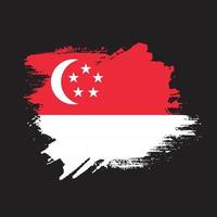 Ink brush stroke Singapore flag vector