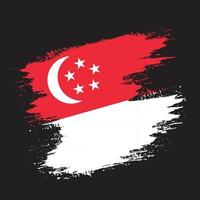 Brush stroke free Singapore flag vector