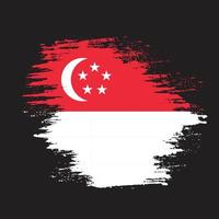 Isolated brush stroke Singapore flag vector