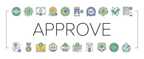 Quality Approve Mark And Medal Icons Set Vector