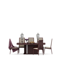 Isometric Table set front 3D render png