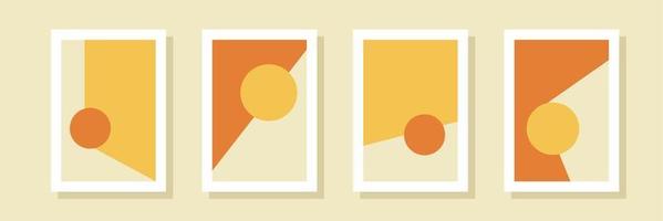 set of simple geometry wall art decoration vector