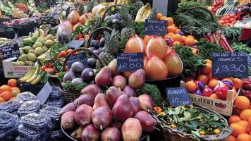 Fruit at a market video