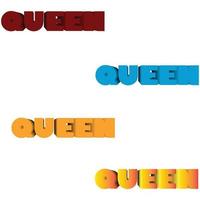 Queen 3d text vector