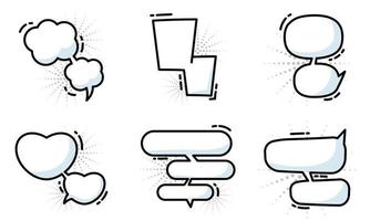 Set of different empty comic speech bubbles Vector illustration