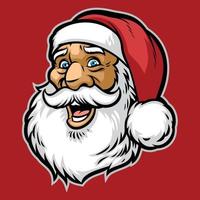 cheerful santa claus head vector