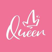 Queen Crown Symbol on a Soft Pink Background vector