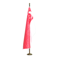 Singapore flagpole isolated 3d rendering png