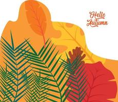 Vector Illustration of an Autumn Design with Autumnal Branch