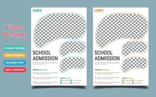 School admission flyer design set. back to school flyer design set. Back to school admission flyer. school admission template for flyer design. vector illustration