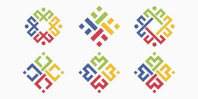 People Together logo icon set. logo template can represent unity and solidarity in group vector