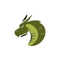 Cartoon Green Dragon Head The Ledendary Animal vector