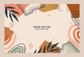 Beautiful hand drawn boho background template vector