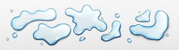 Realistic water puddle transparent background vector