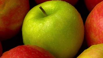 Green apple, ripe apple fruit video