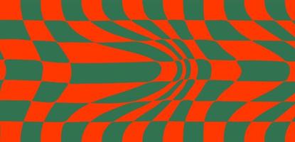 Retro Groovy Wavy Psychedelic Checkered Background vector