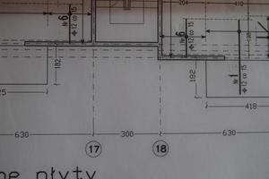 manual technical drawing made with a pencil on tracing paper photo