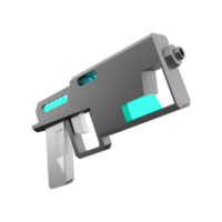 3d rendering ray gun low poly icon. 3d render sci-fi small beam weapon icon. png